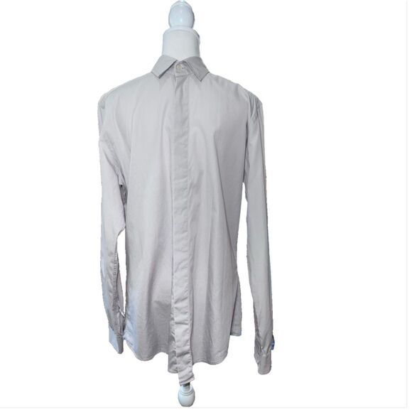 Dolce & Gabbana Slim Fit Stretch Dress Shirt Gray Kent Collar Italy 16.5 Luxury - Picture 2 of 11